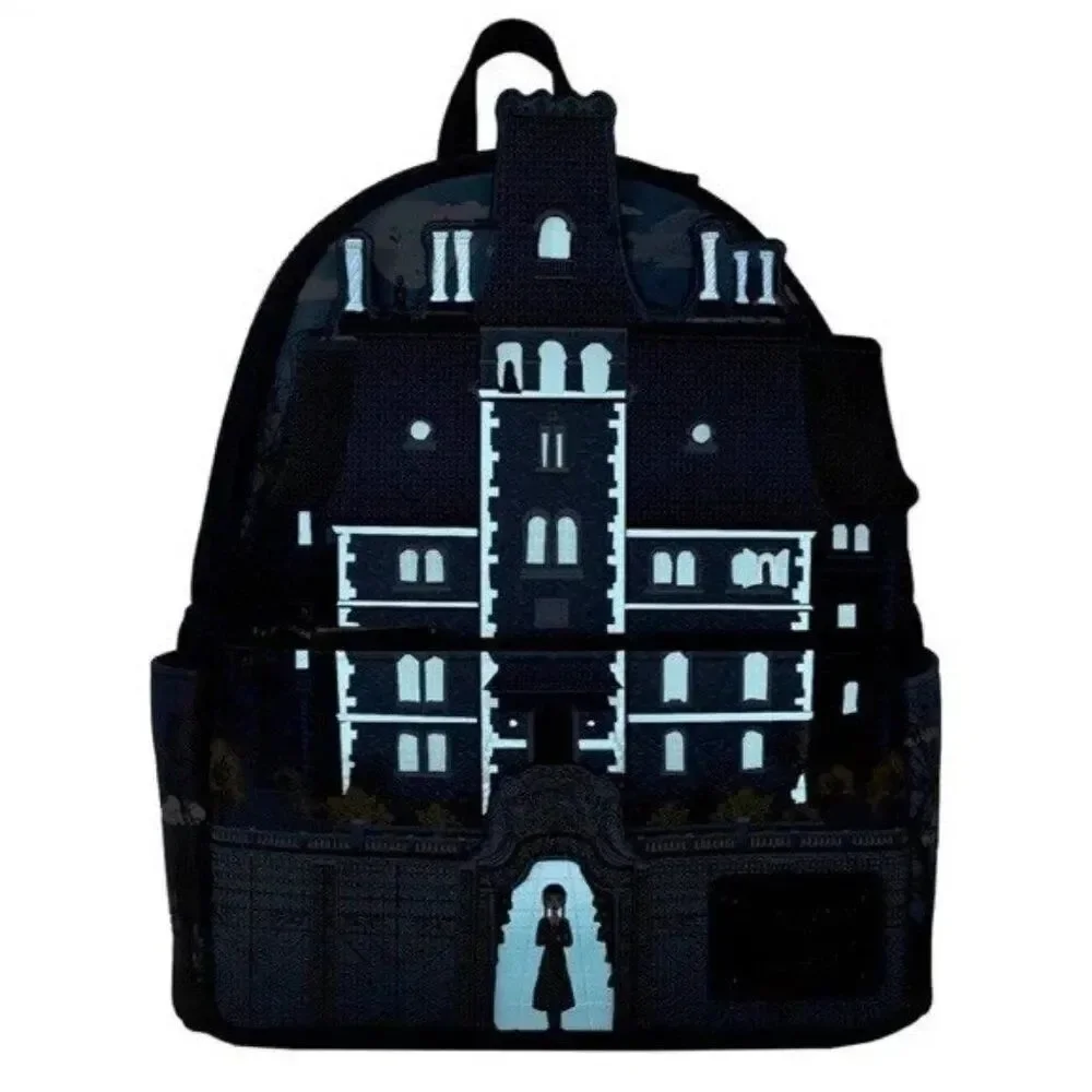 The Addams Family Wednesday Nevermore Academy Castle Glow Mini Backpack NWT
